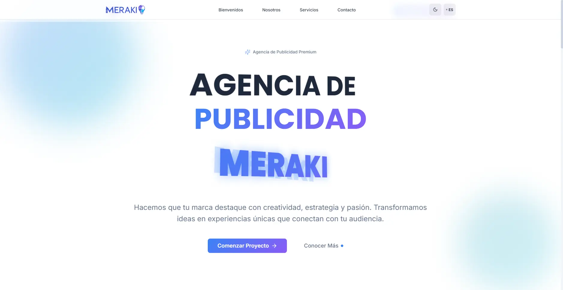 Proyecto Meraki Marketing Agency — Página Web